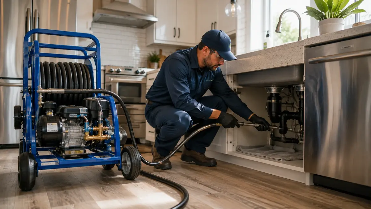 Kitchen Drain Hydro Jetting in Badger
